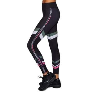 NEW Jaggad XS Rocky Barnes Lafayette Legging Black Logo Stripe Gym Tight Workout